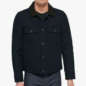 Tommy Hilfiger Wool Melton Navy Trucker Jacket